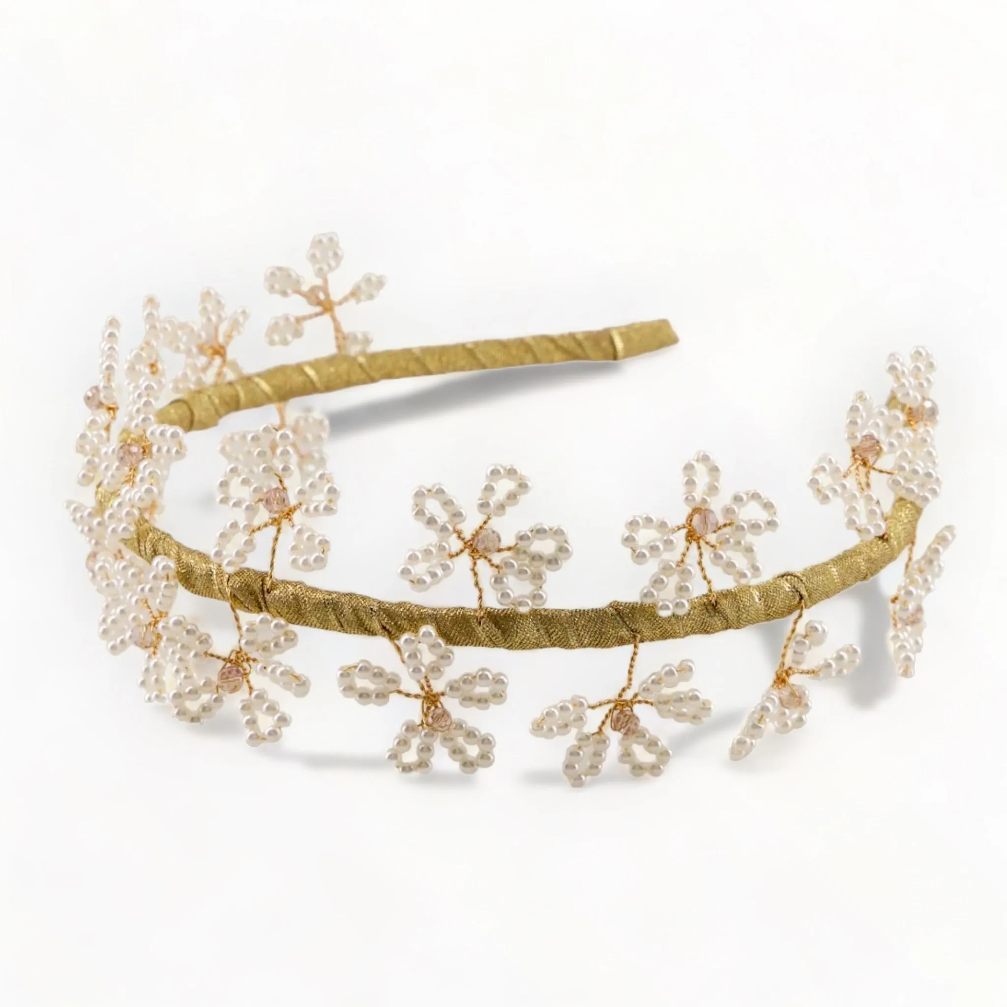 The Eden Daisy Flower Pearl Designer Headband