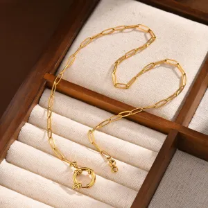 The Hannah 18K Gold Plated Charm Keeper Necklace