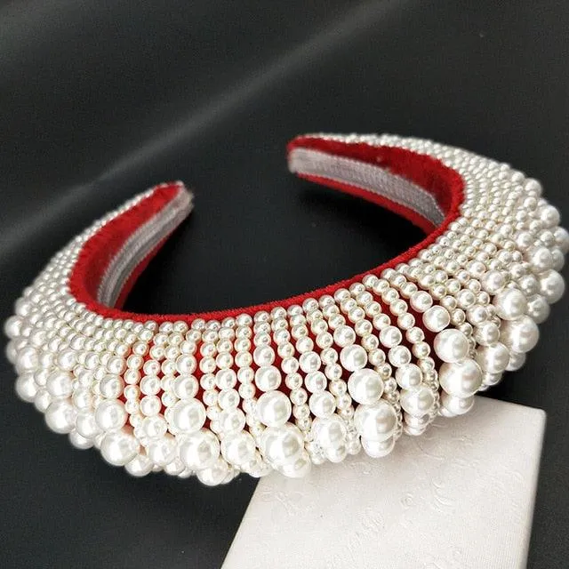 Thick Sponge Velvet Hairbands Luxury Colored Rhinestones Wild Gorgeous Headband
