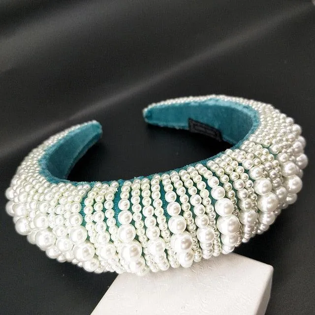 Thick Sponge Velvet Hairbands Luxury Colored Rhinestones Wild Gorgeous Headband