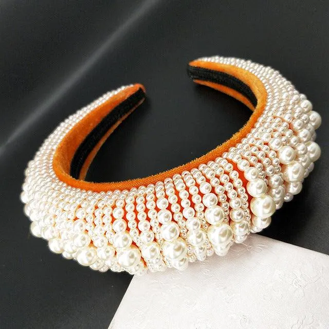 Thick Sponge Velvet Hairbands Luxury Colored Rhinestones Wild Gorgeous Headband