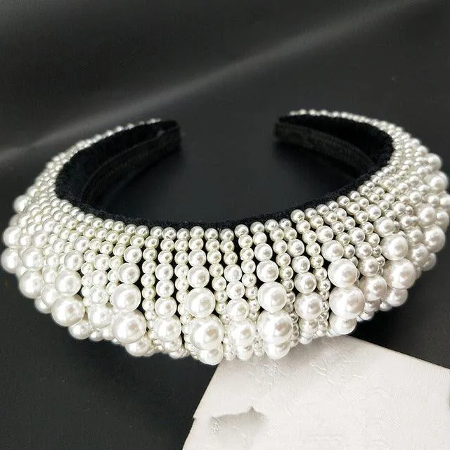 Thick Sponge Velvet Hairbands Luxury Colored Rhinestones Wild Gorgeous Headband