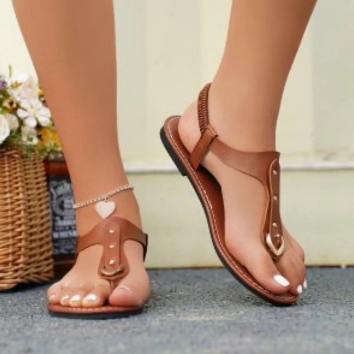 Toe Post Flats Sandals