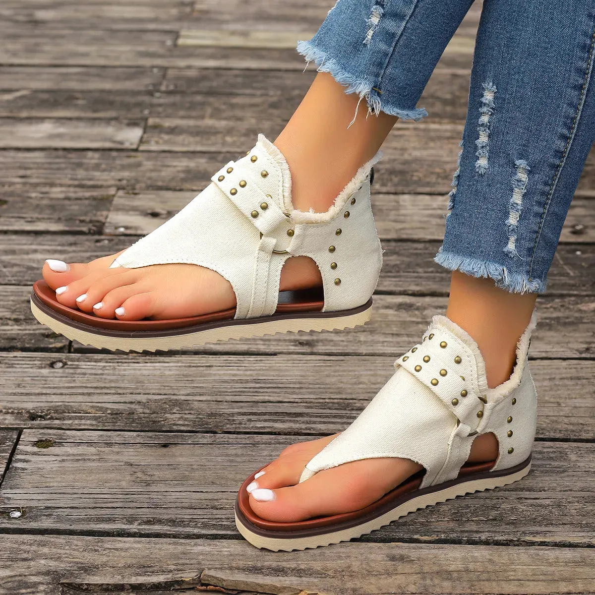 Toe Post Flats Sandals
