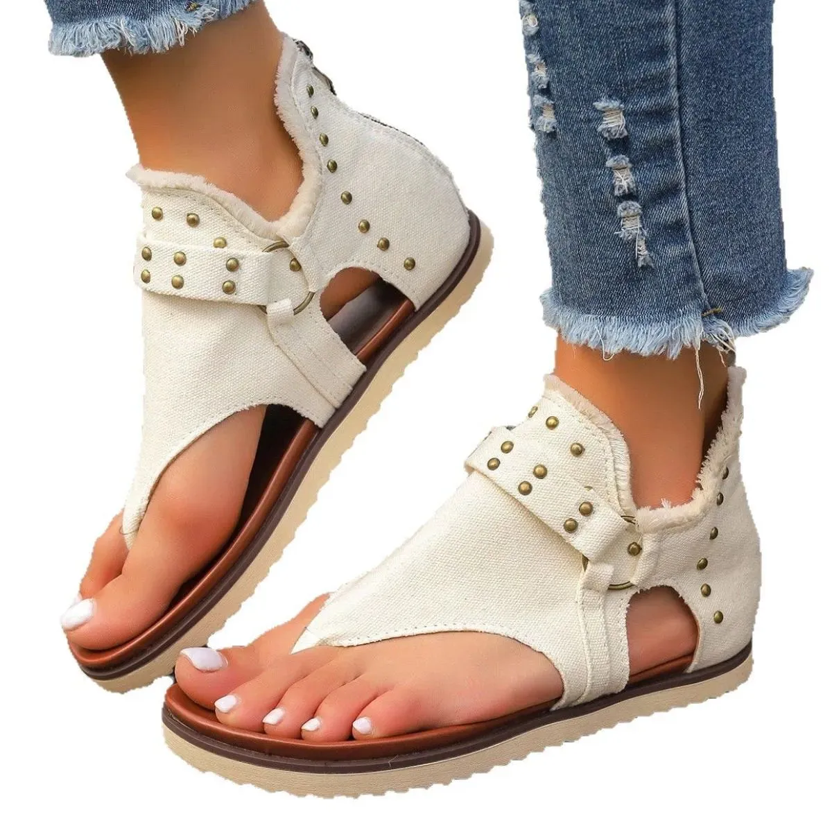 Toe Post Flats Sandals