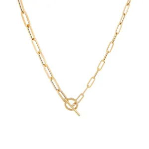 Toggle Paperclip Chain Necklace 14K