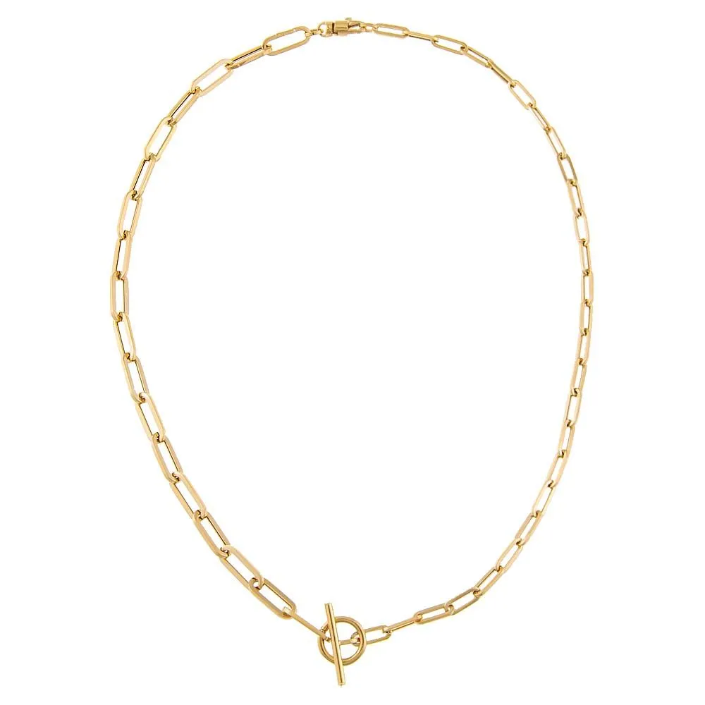 Toggle Paperclip Chain Necklace 14K