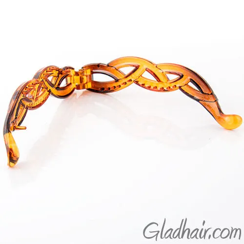 Tortoise Braid Style Plastic Banana Clip