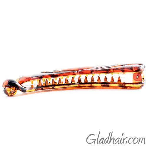 Tortoise Oval Design Plastic Banana Clip