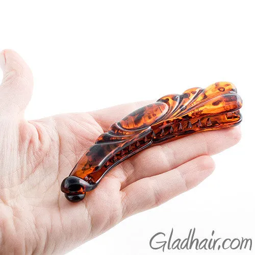 Tortoise Oval Design Plastic Banana Clip