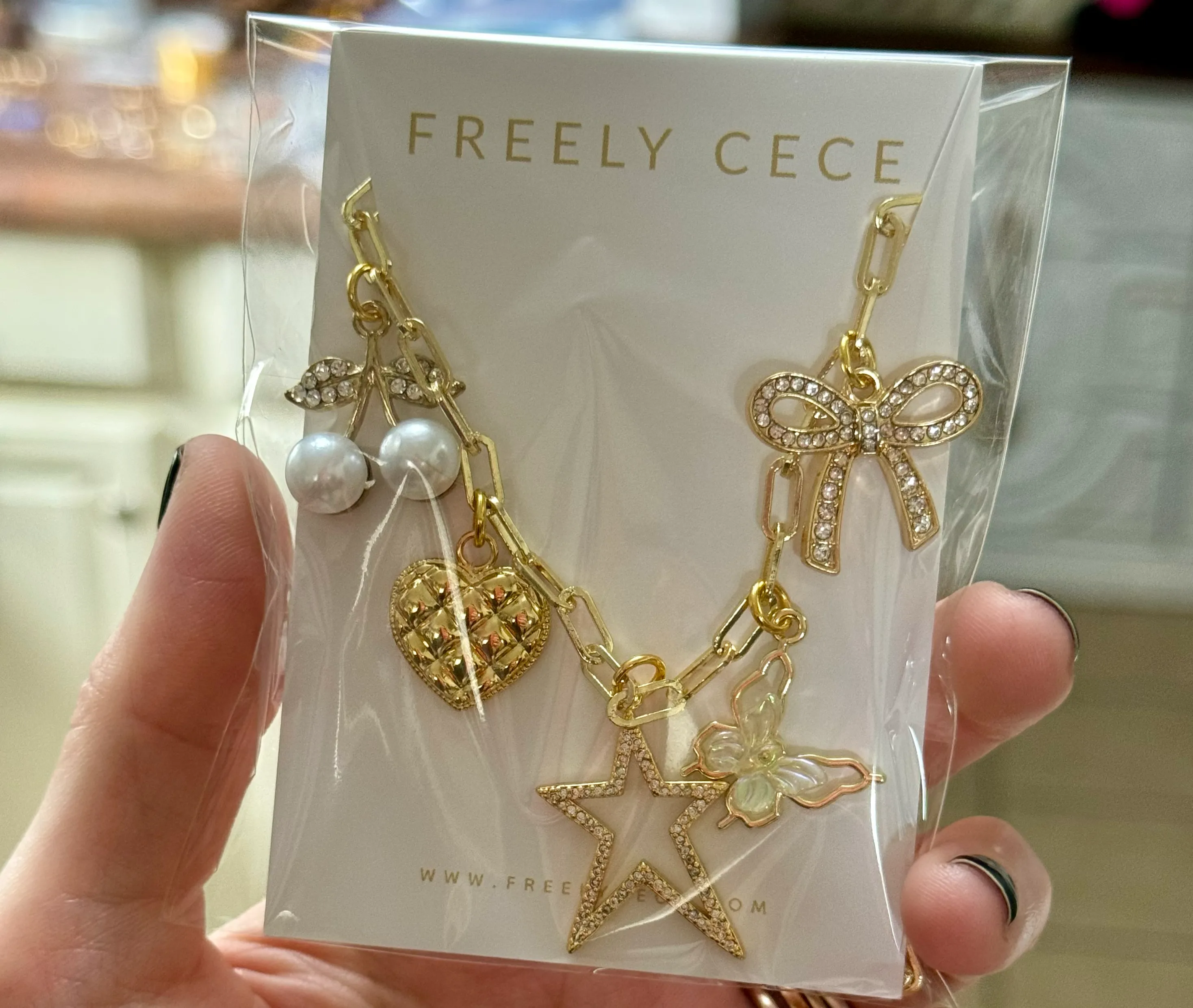 Trendy Gold Everyday Charm Necklace 