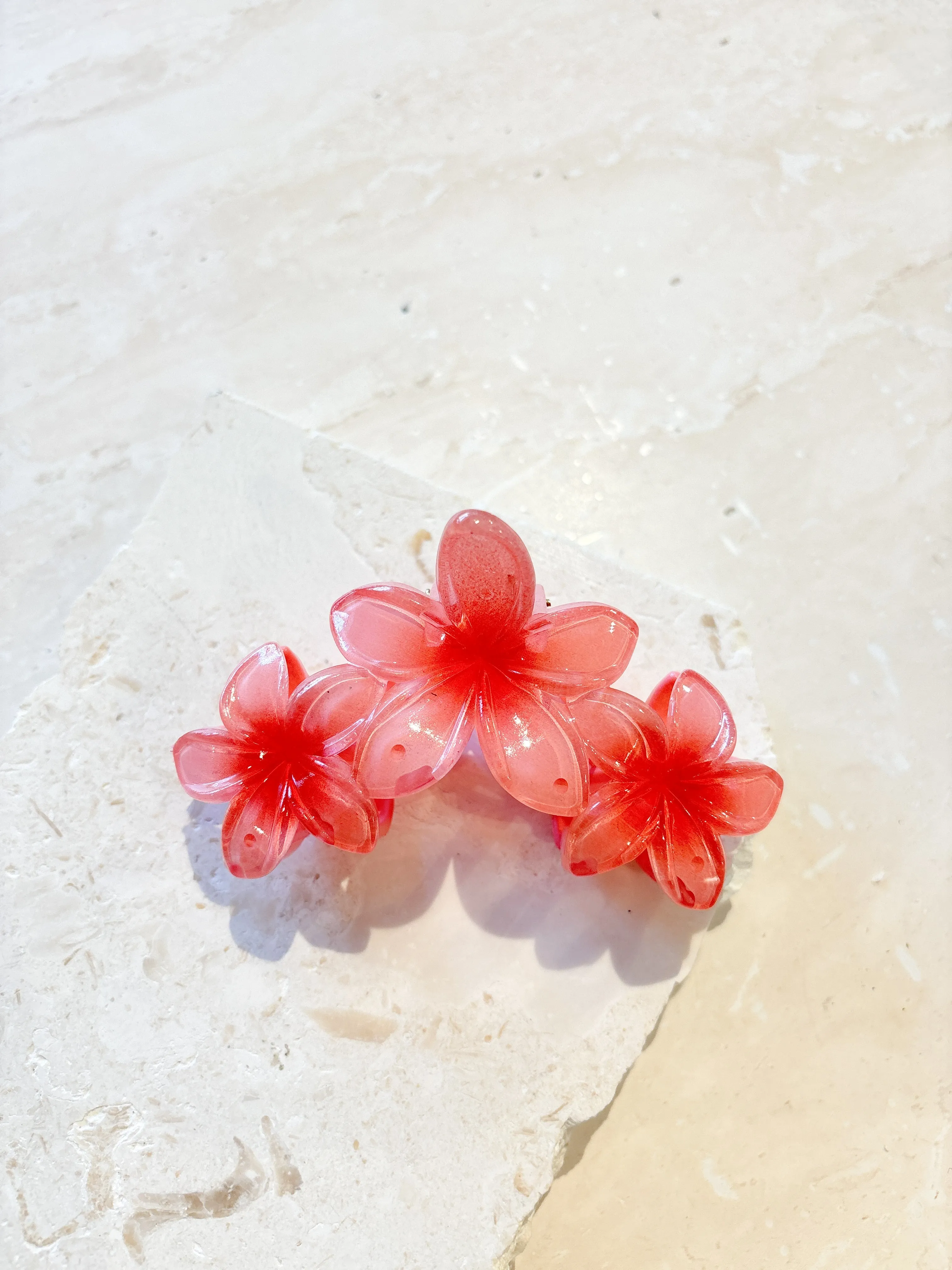 Triple Hawaiian Flower Claw Clip (3col)
