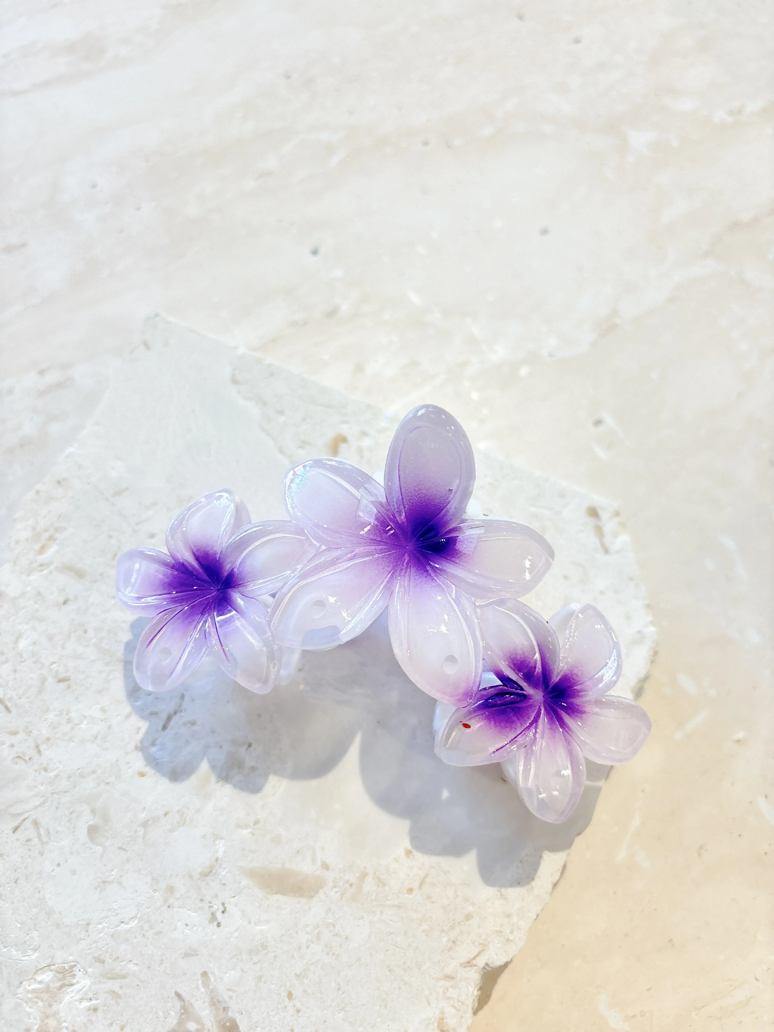 Triple Hawaiian Flower Claw Clip (3col)