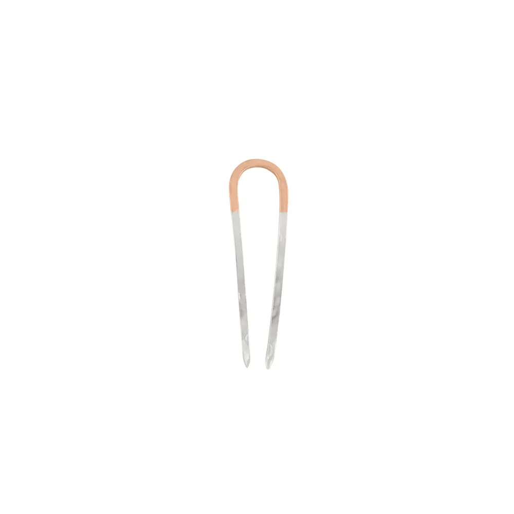 Two-Tone Effortless Hair Pin in Rose Gold and Silver - Small