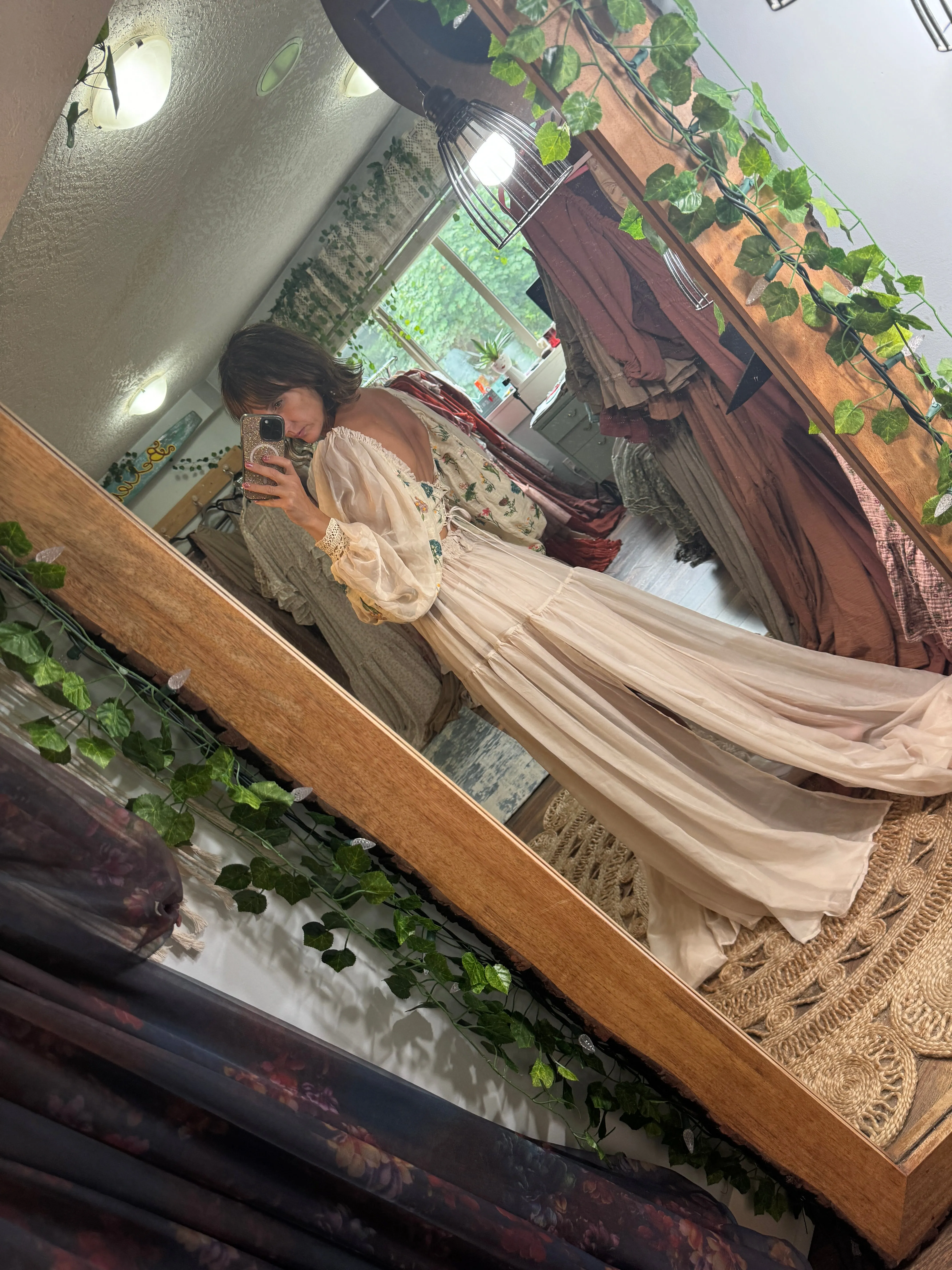 Two tops one sheer chiffon skirt