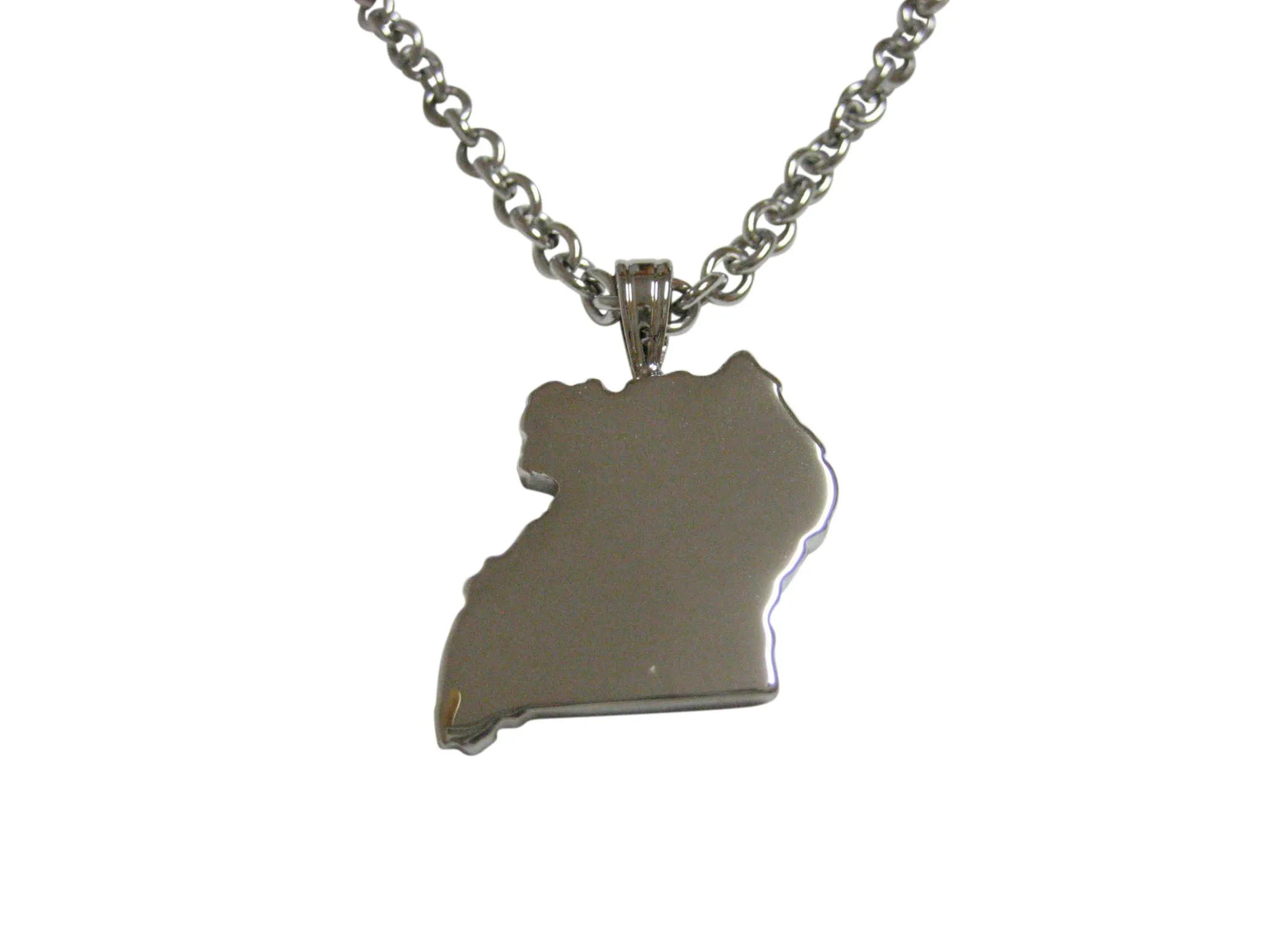 Uganda Map Shape Pendant Necklace