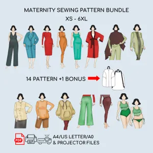 Ultimate Maternity Sewing Patterns Bundle | 14 1 Customizable Designs