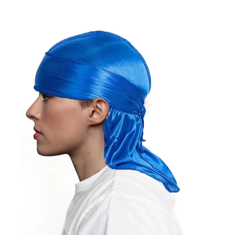 Unisex Adult Long Tail Satin Doo Rag Durag Bandanas Cap Pirate Hat Turban Men Hip Hop Headband Biker Headwrap Women Headwear