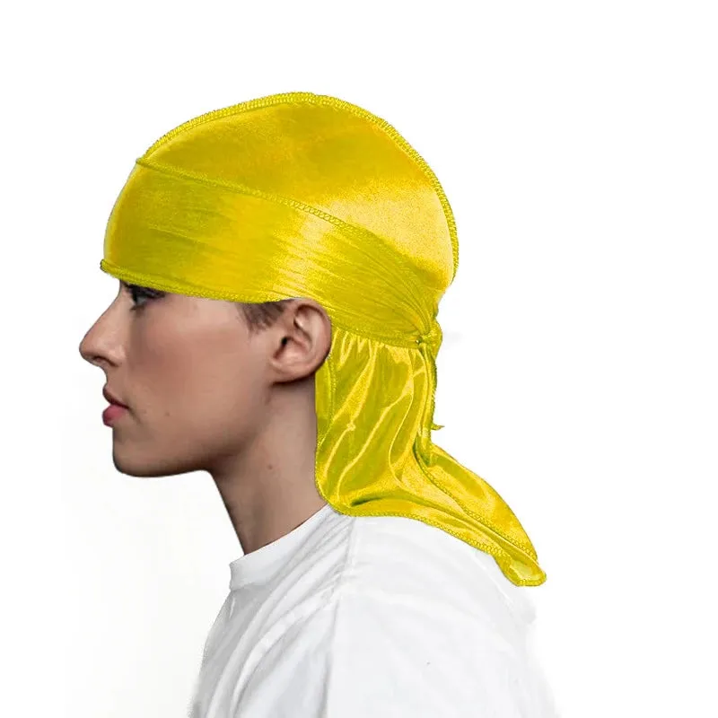 Unisex Adult Long Tail Satin Doo Rag Durag Bandanas Cap Pirate Hat Turban Men Hip Hop Headband Biker Headwrap Women Headwear