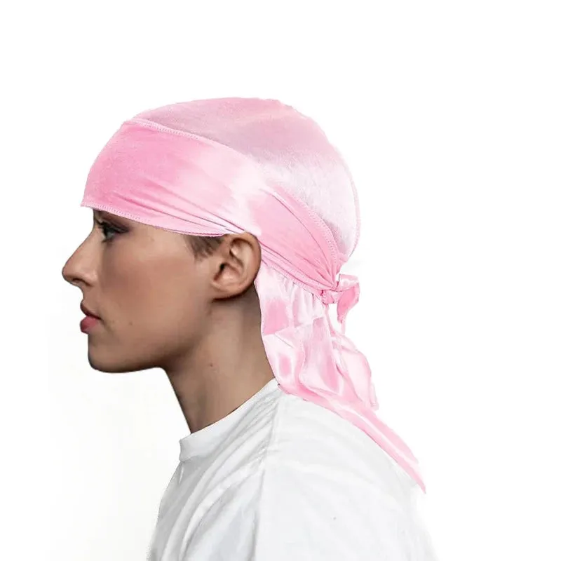 Unisex Adult Long Tail Satin Doo Rag Durag Bandanas Cap Pirate Hat Turban Men Hip Hop Headband Biker Headwrap Women Headwear