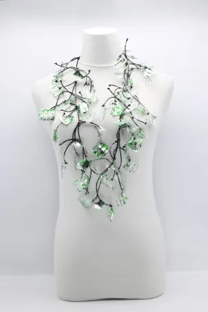 Upcycled Plastic Bottles Squares Necklaces - Hand gilded