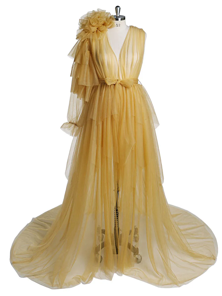 V Neck Maxi Prom Dress Flower One Shoulder Maternity Dress for Babyshower