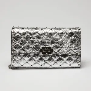 Valentino Aged Metallic Leather RockStud Spike Flap Bag