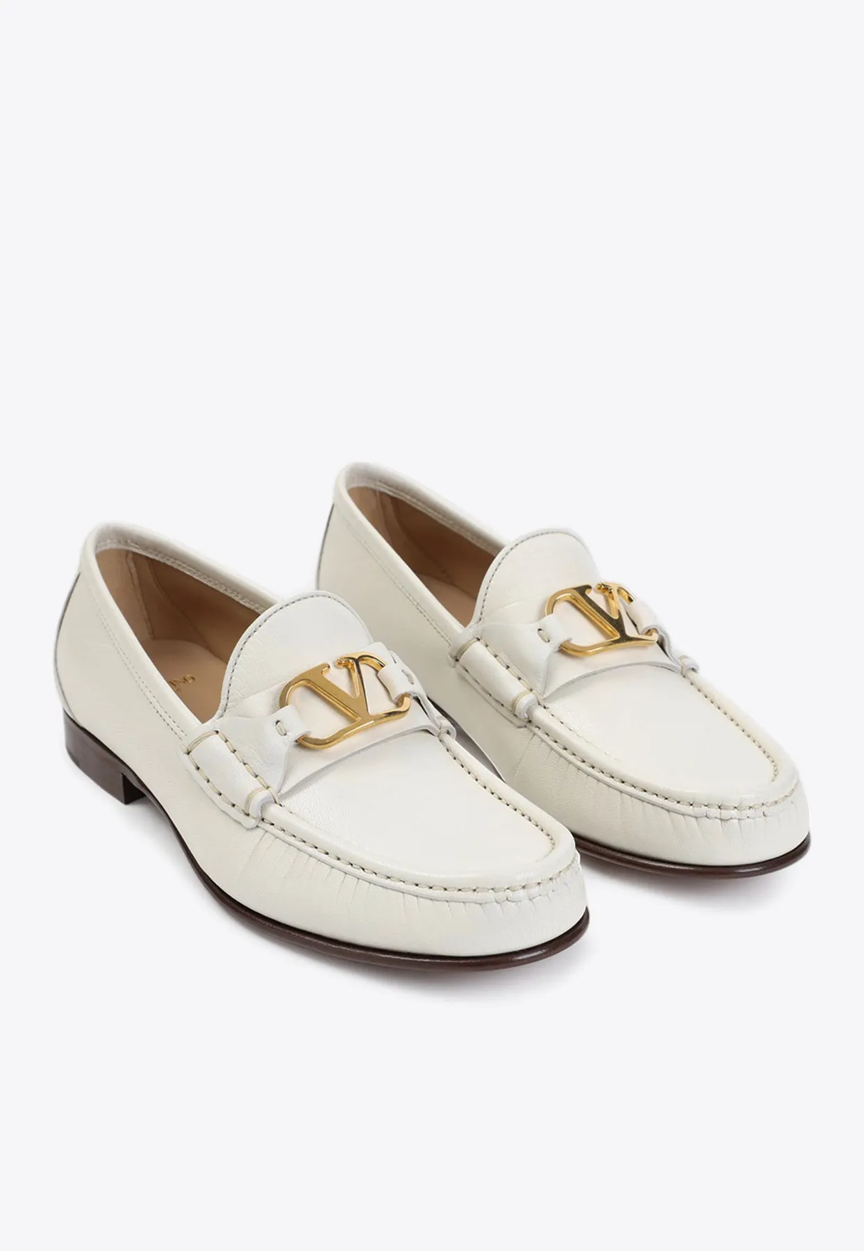 VLogo Leather Loafers