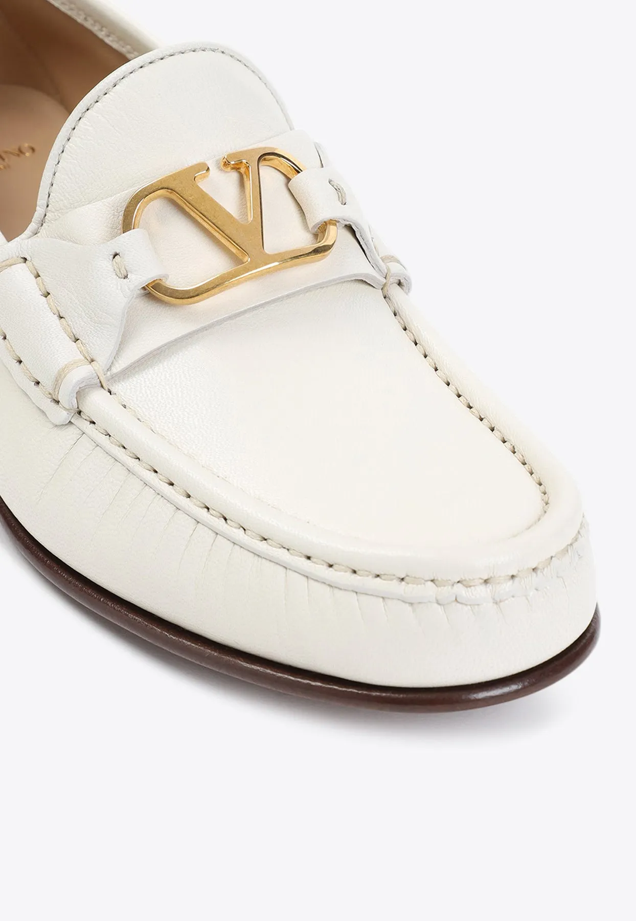 VLogo Leather Loafers