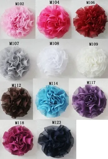 W CABBAGE CHIFFON Flowers - 3 inches -