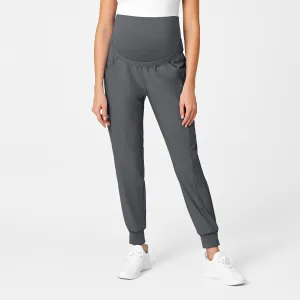 W123 5455 Maternity Jogger Scrub Pants Pewter