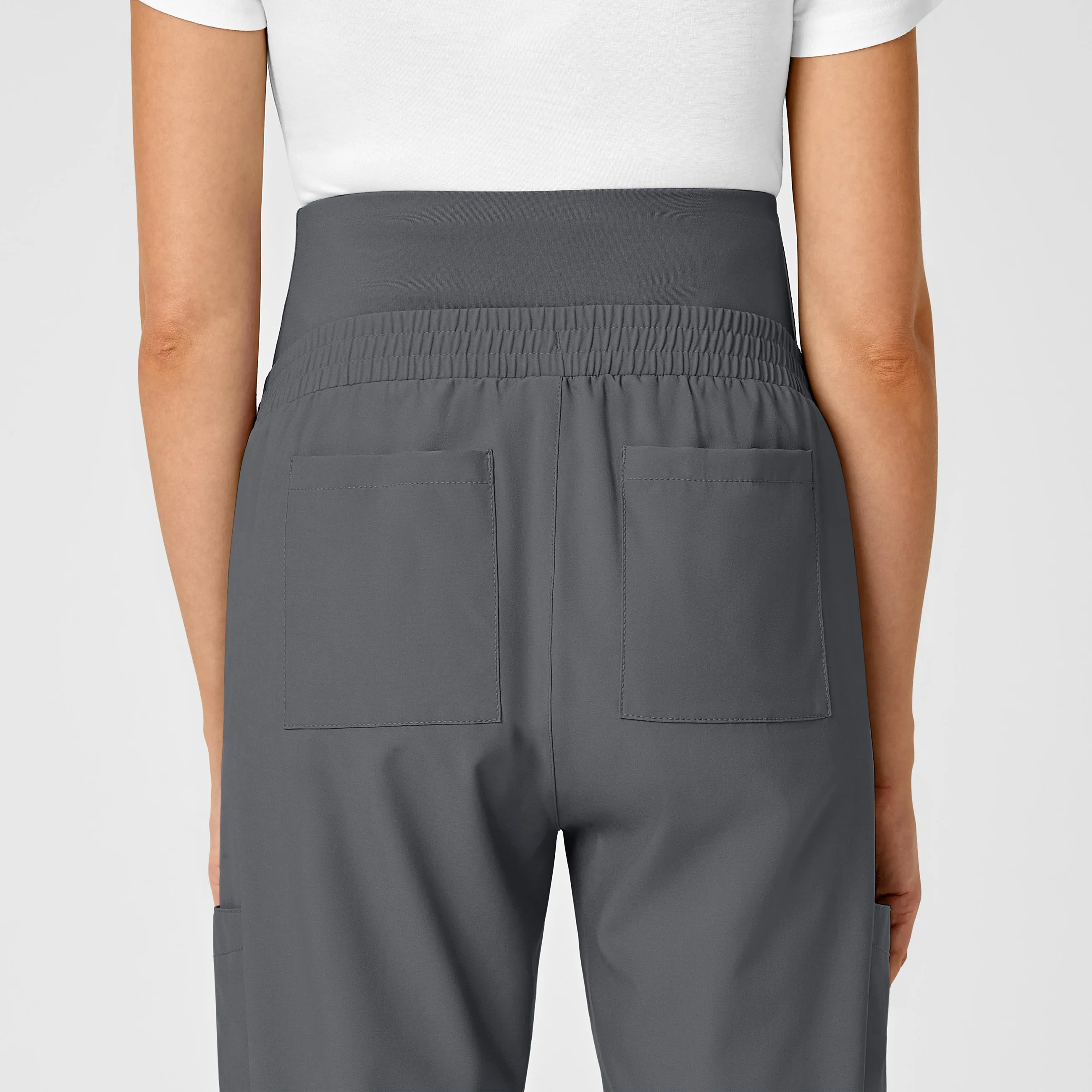 W123 5455 Maternity Jogger Scrub Pants Pewter