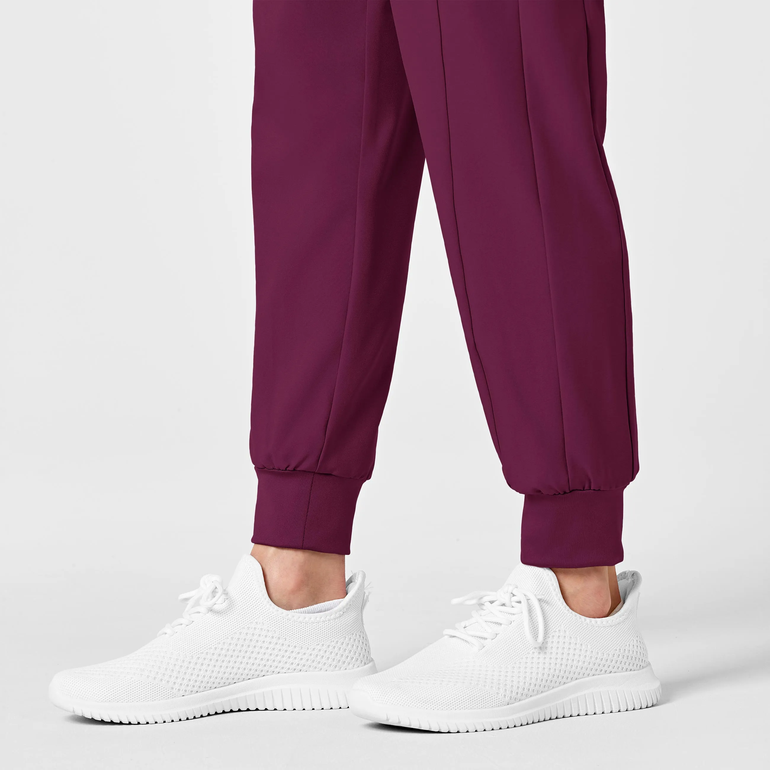 W123 5455 Maternity Jogger Scrub Pants Wine