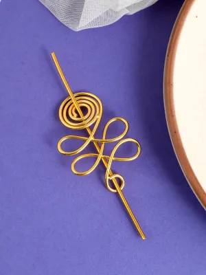Women gold toned embellished hair accessory
