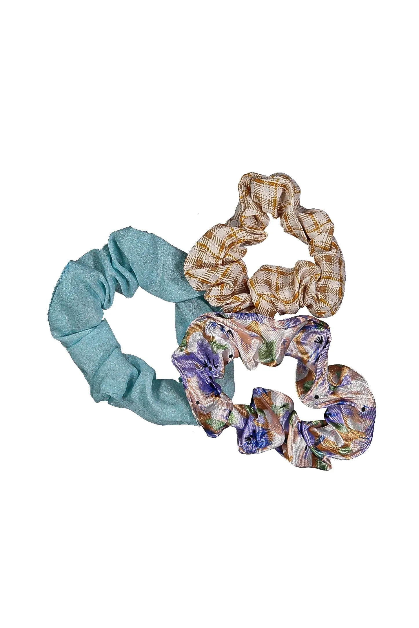 WOMEN'S ASSORTED COLORS 3PC. HAIR SCRUNCHES
