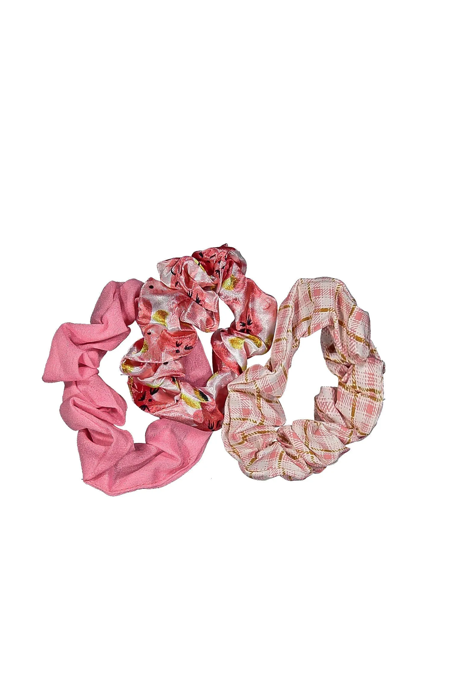 WOMEN'S ASSORTED COLORS 3PC. HAIR SCRUNCHES
