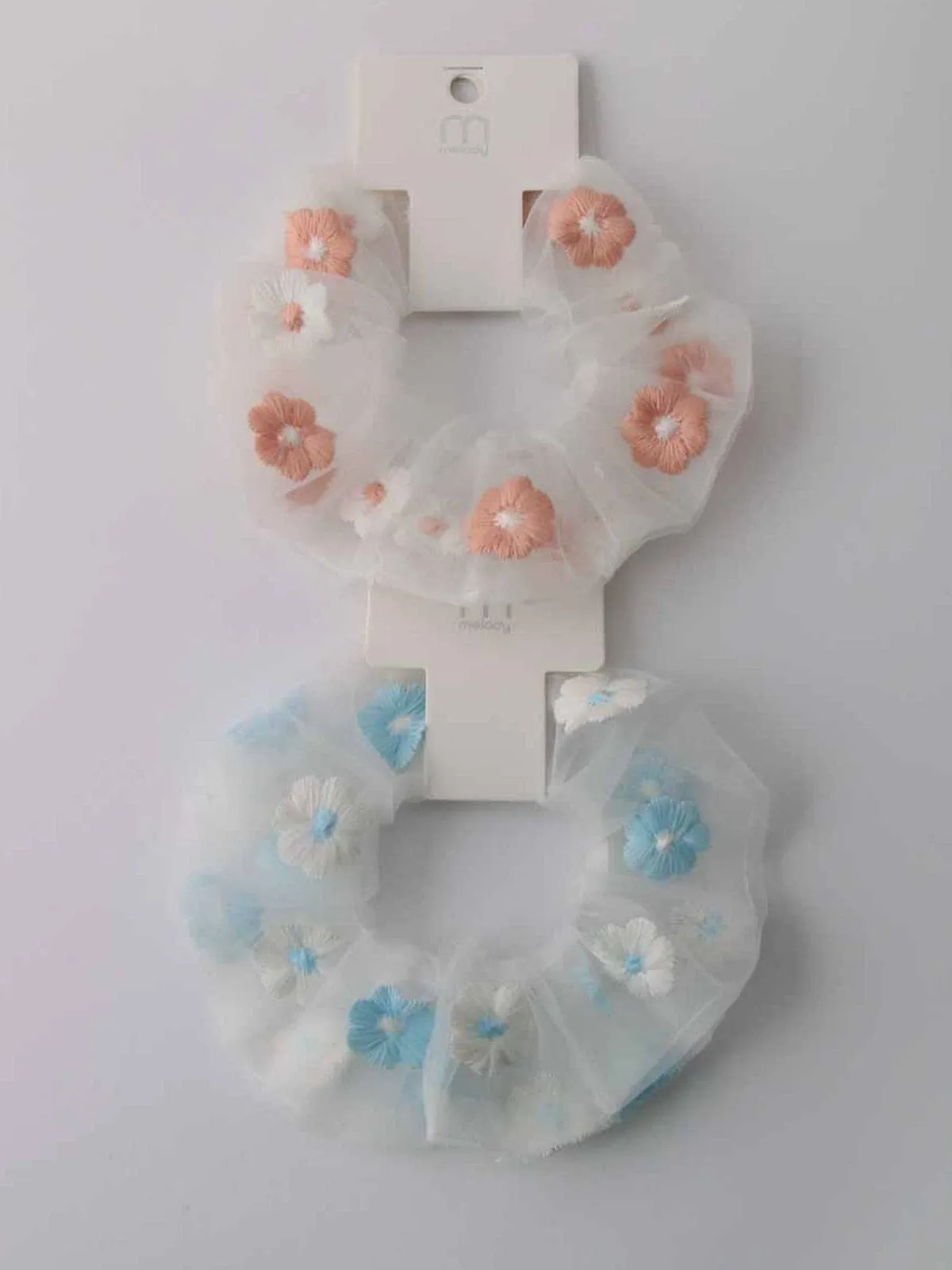 WOMEN'S ASSORTED COLORS FLOWER HAIR SCRUNCHIES