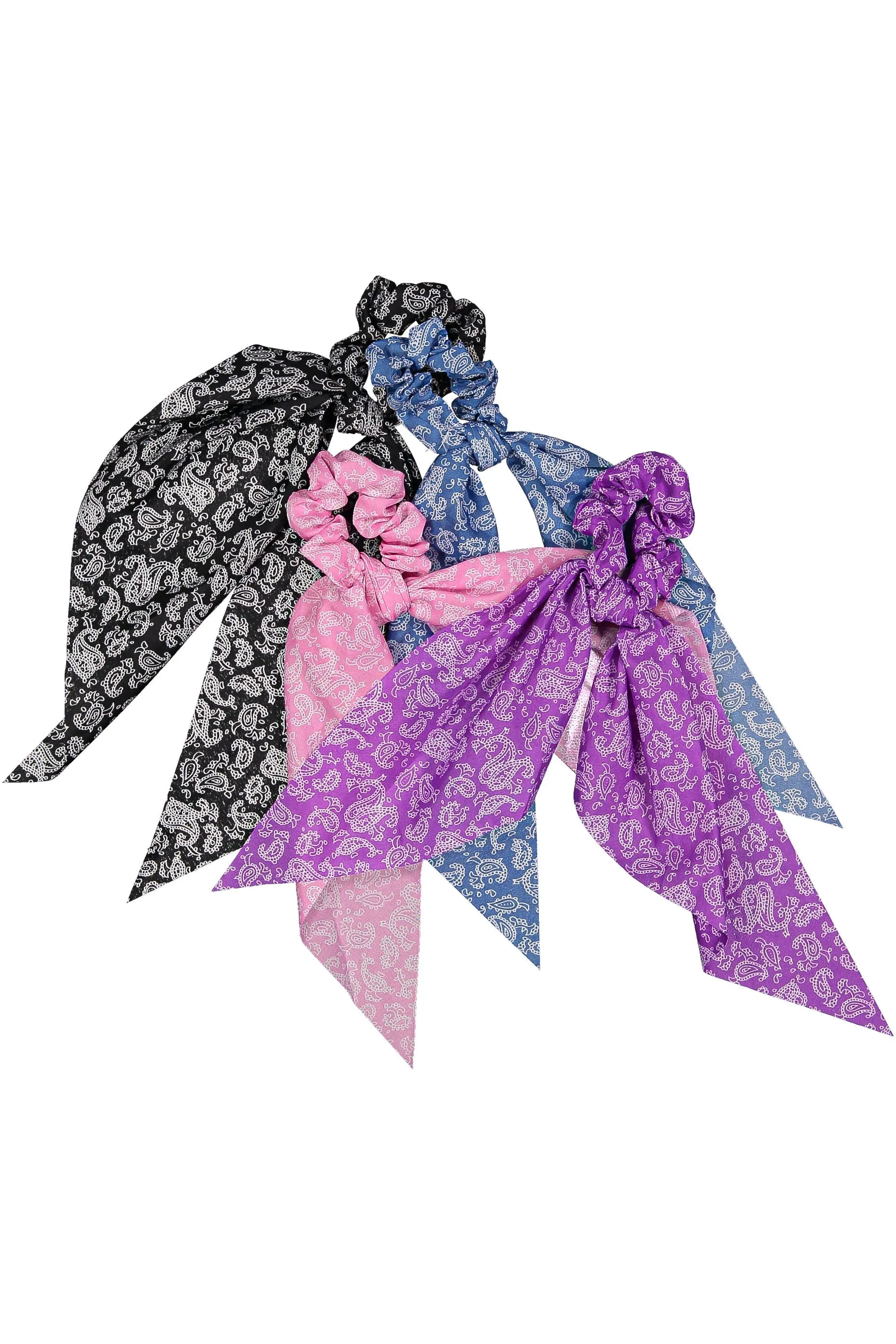WOMEN'S ASSORTED COLORS PAISLEY HAIR TIE'S