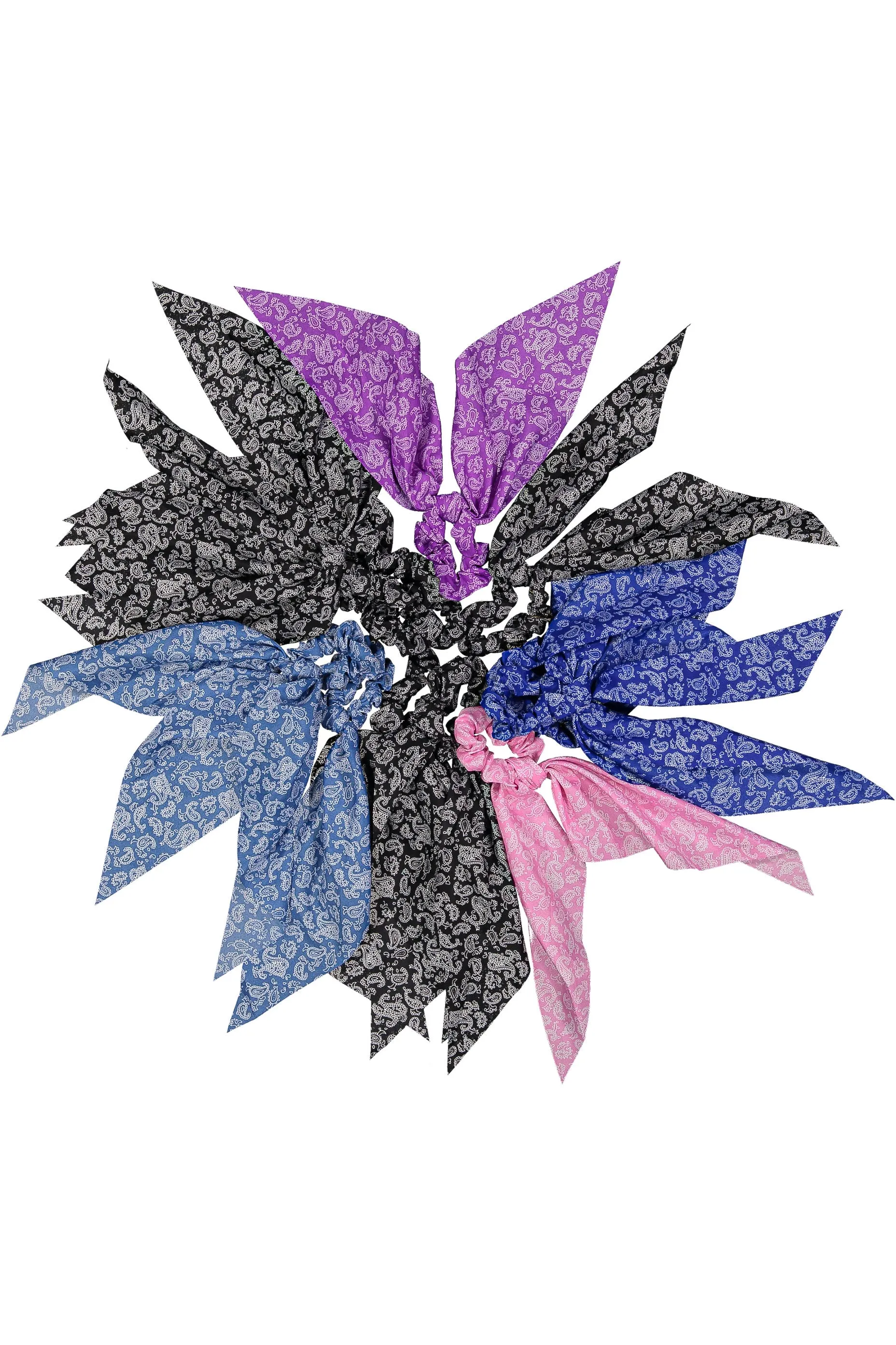 WOMEN'S ASSORTED COLORS PAISLEY HAIR TIE'S