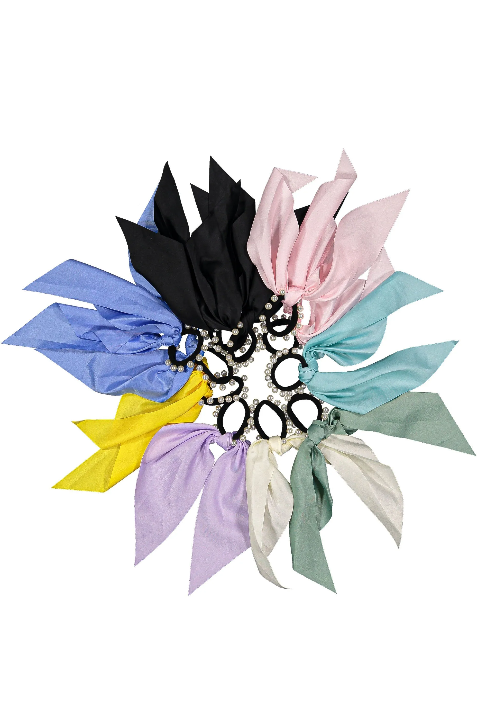 WOMEN'S ASSORTED COLORS PEARL HAIR TIE'S