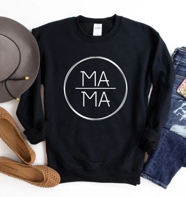Women's Black "Mama" Maternity & Post Natal cotton blend sweatshirt