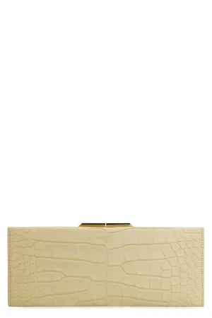 Women's Midnight Leather Clutch in Ivory | 697655L1Q0K Color 9733