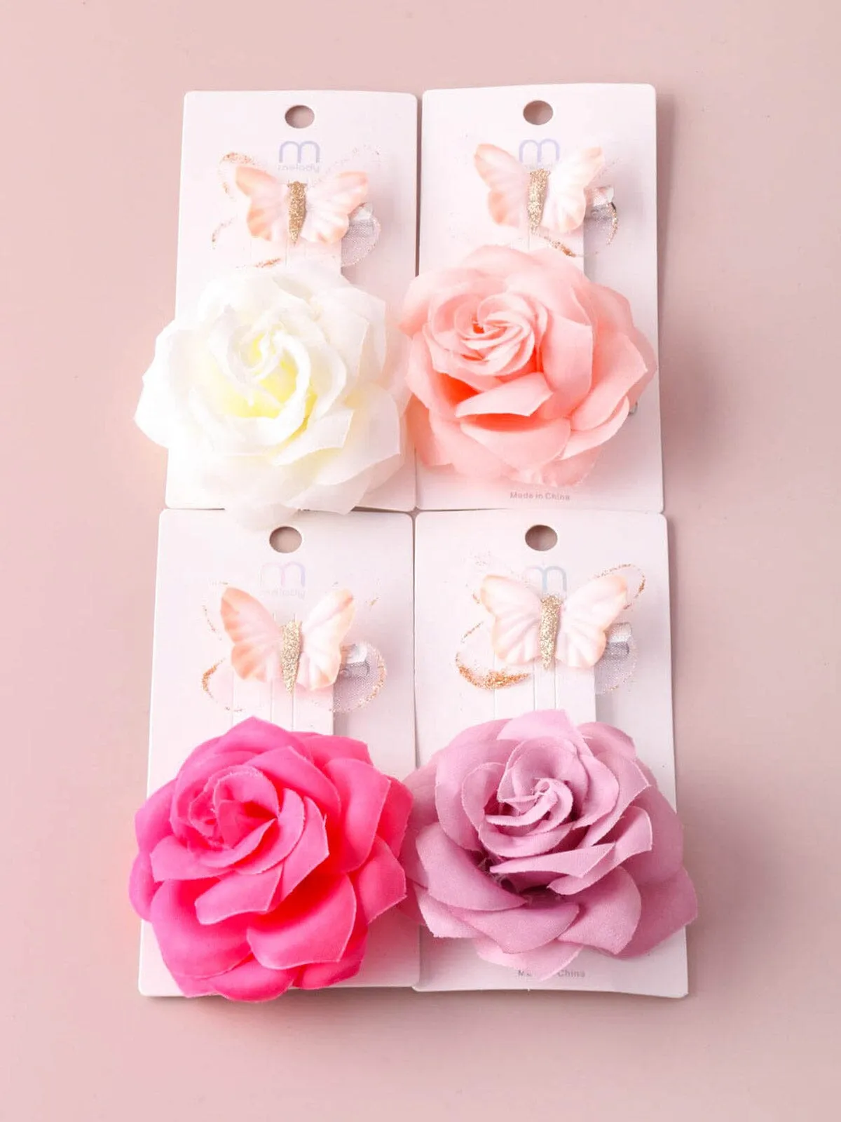 WOMEN'S MULTI COLORS FLOWER & BUTTERFLY HAIR CLIP BARRETTES