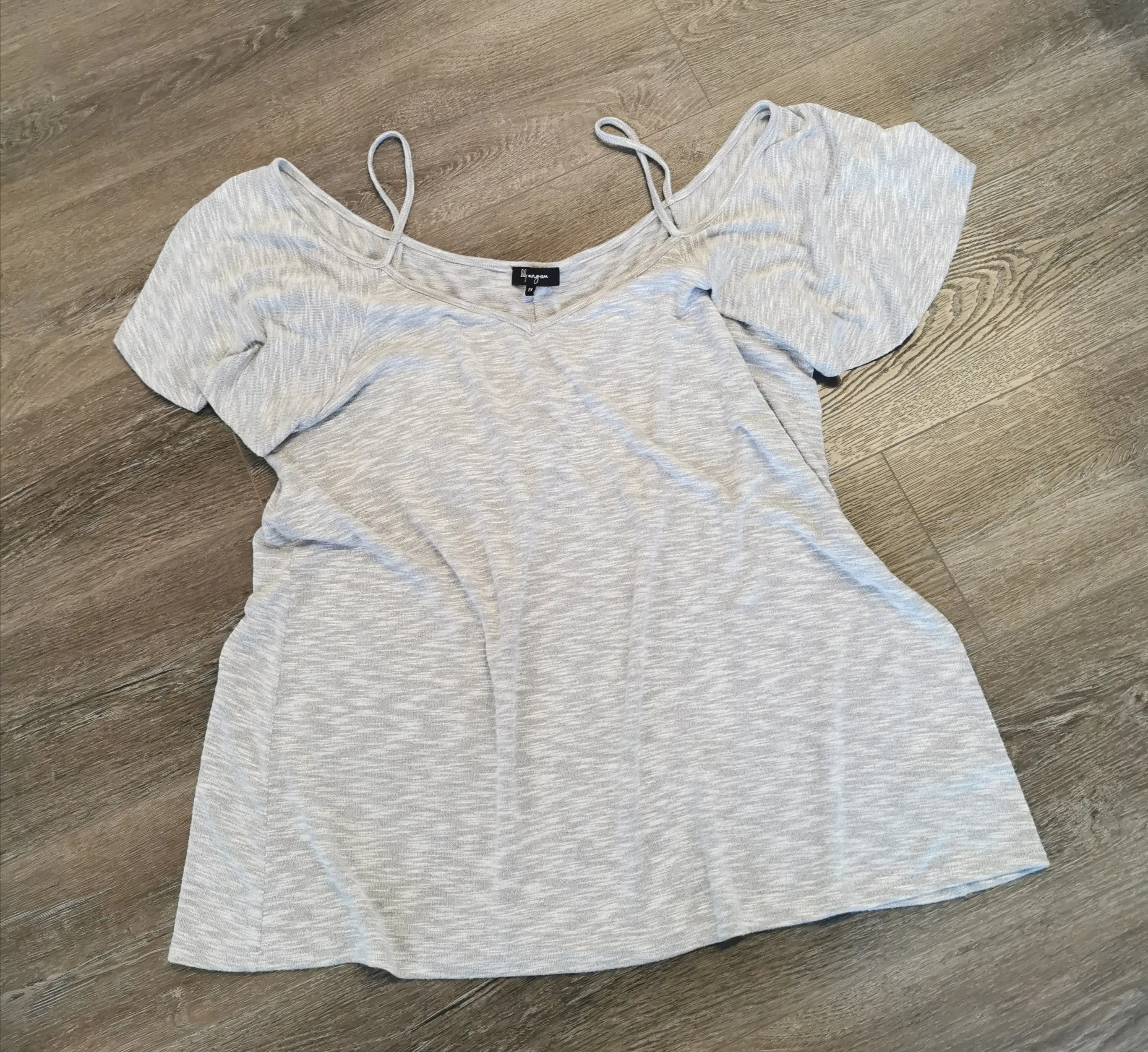 WOMENS PLUS SIZE 2X - LILY MORGAN, Super Soft Knit, Flutter Sleeve Top EUC B4