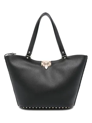 Women's Rockstud Small Tote Bag in Black | Size UNI | 4W2B0N07TAG0NO