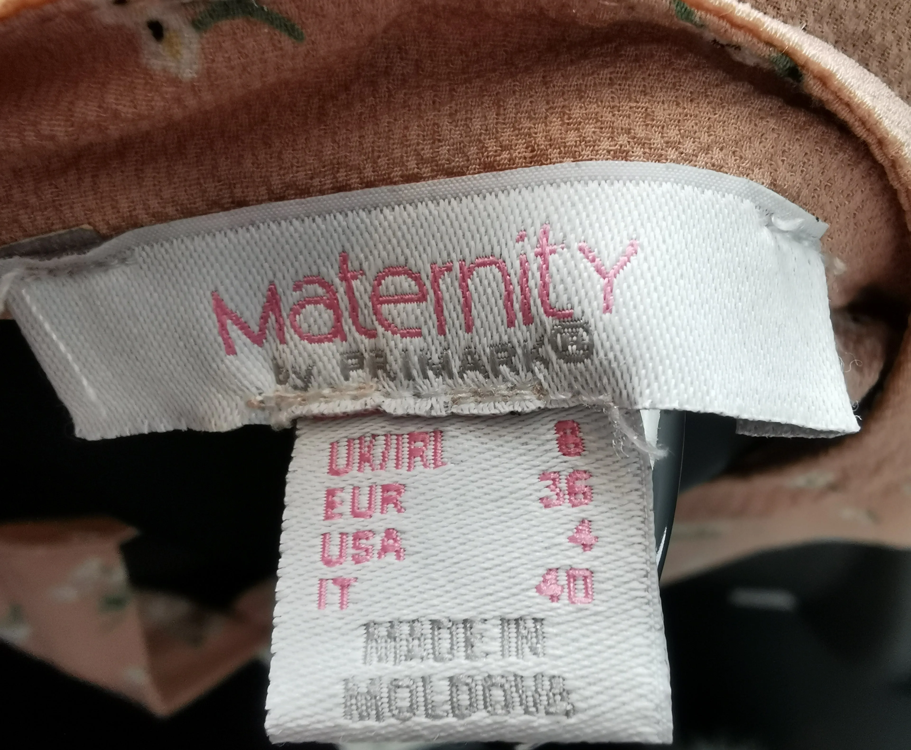 WOMENS SIZE 4 - PRIMARK MATERNITY (UK Brand) Paisley Floral Print, Dress Top EUC B1
