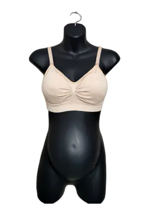 WOMENS SIZE MEDIUM - Wireless Nursing Bra, Nude EUC B1
