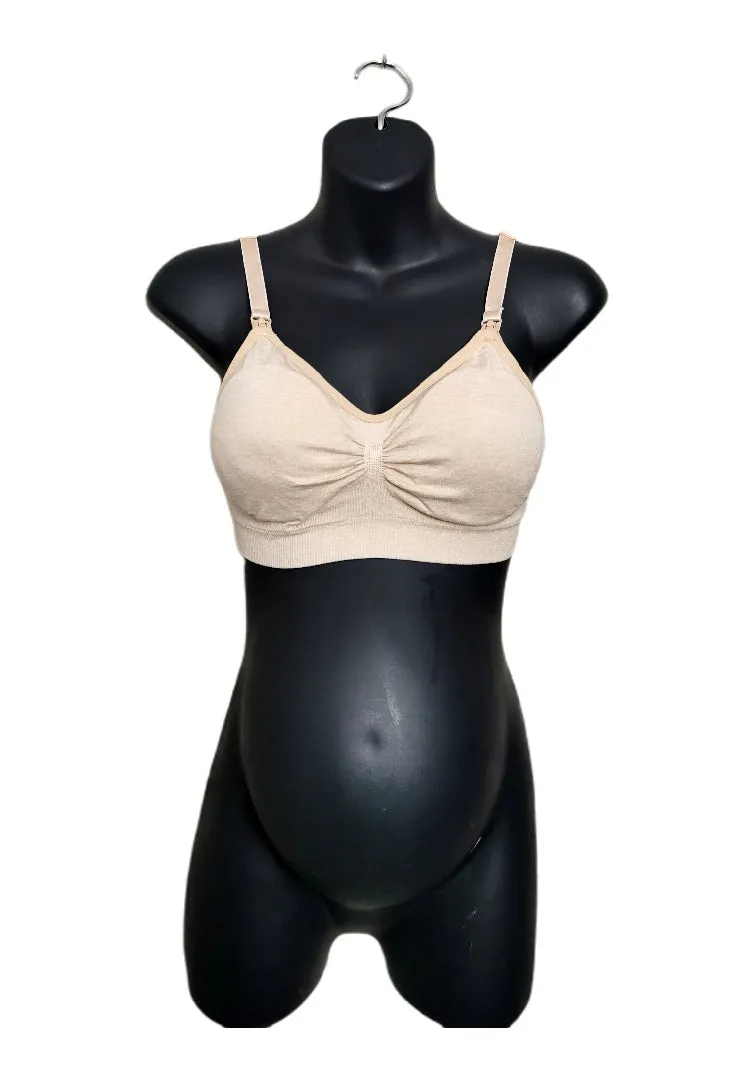 WOMENS SIZE MEDIUM - Wireless Nursing Bra, Nude EUC B1