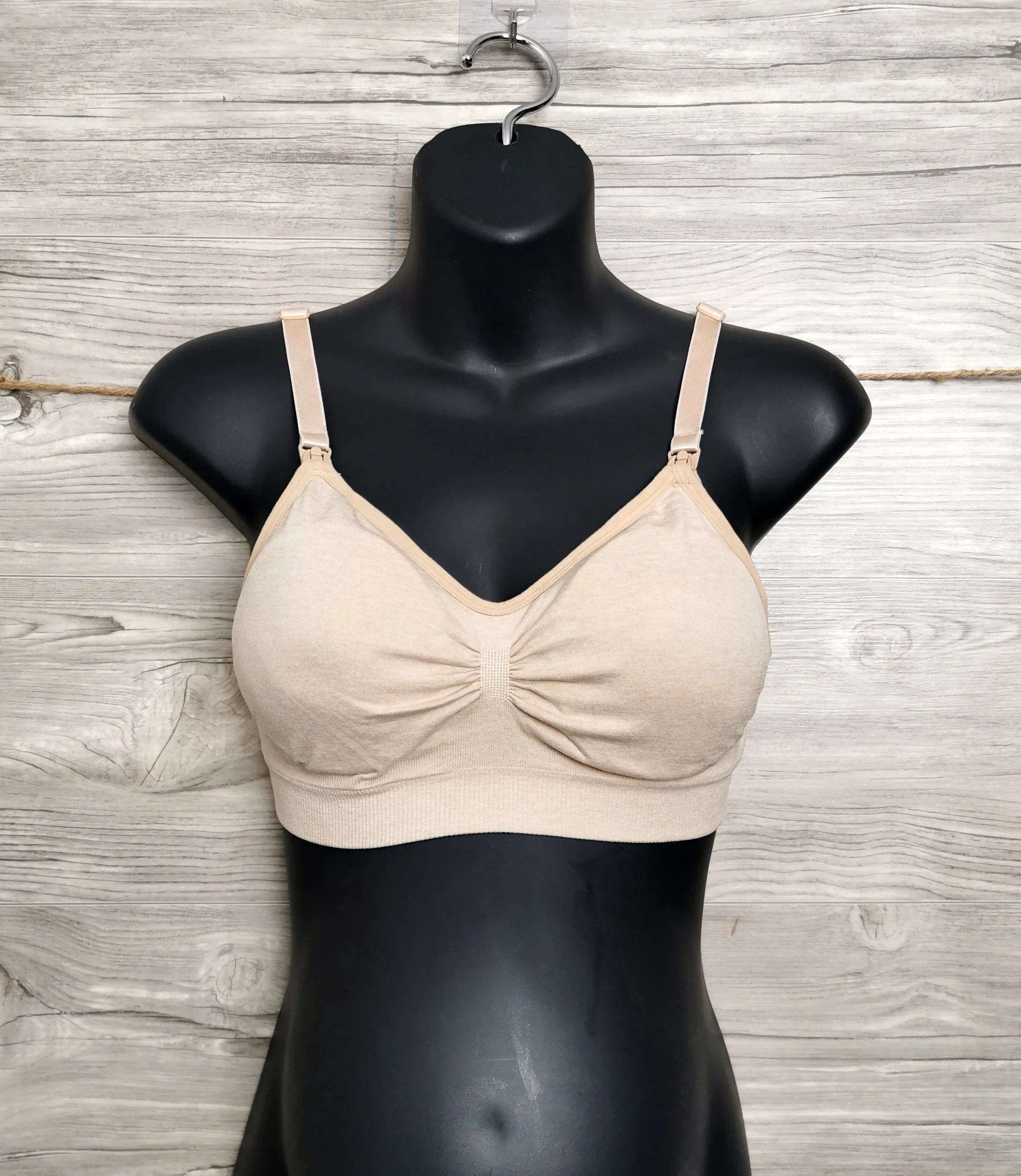 WOMENS SIZE MEDIUM - Wireless Nursing Bra, Nude EUC B1