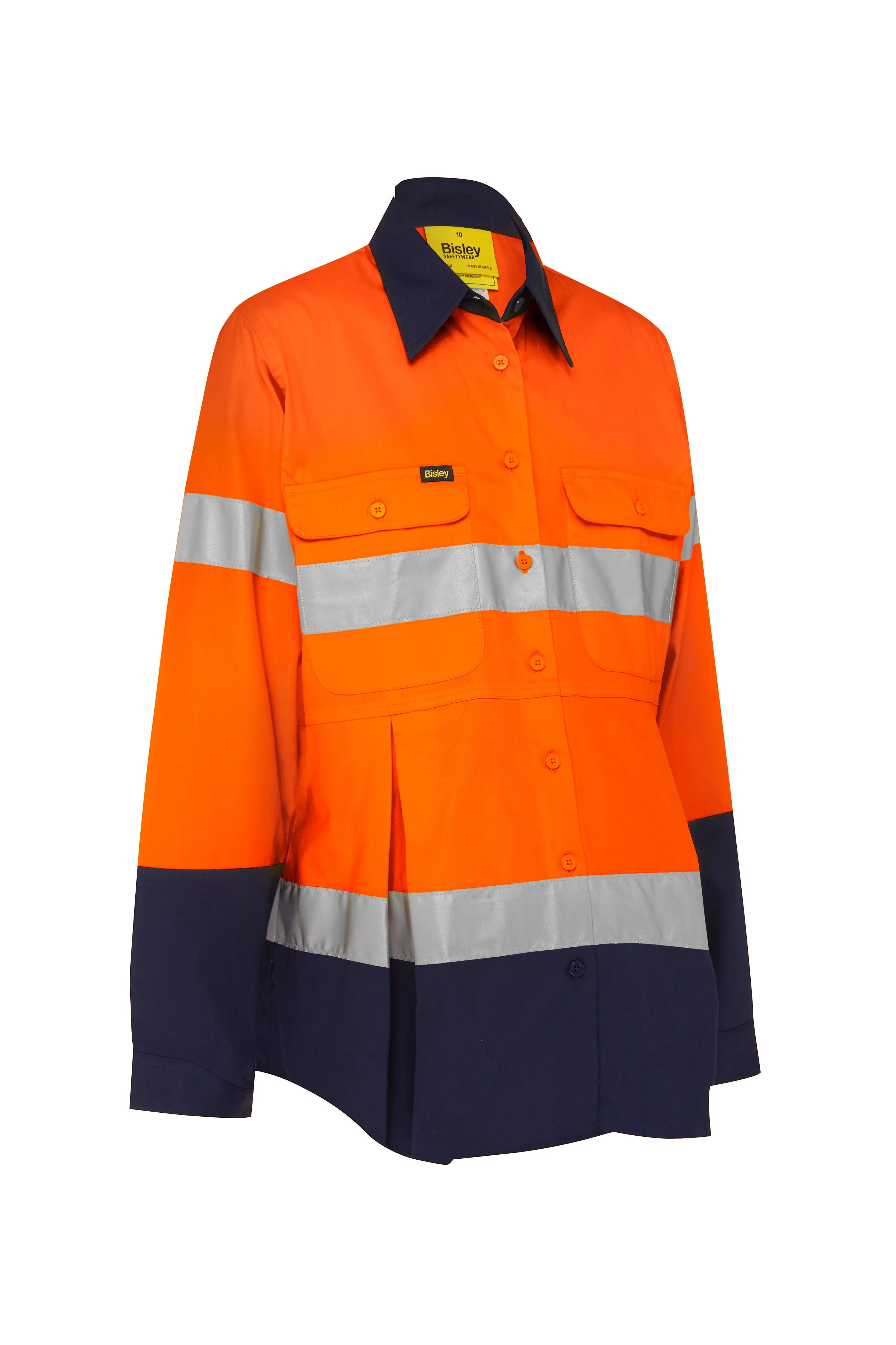 Womens Taped Hi-Vis Maternity Drill Shirt